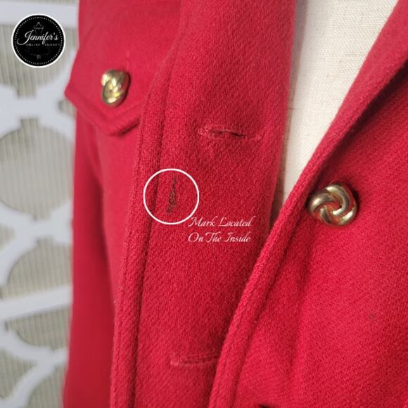 Clifford & Wills Women's Vintage Red Wood Cropped Blazer/Jacket Size 10 - Picture 7 of 11